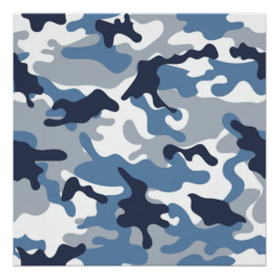 Póster Camuflagem do azul e do branco