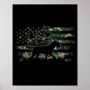 Poster Camuflagem do Cão de Caça ao Pato Mallard Bandeira