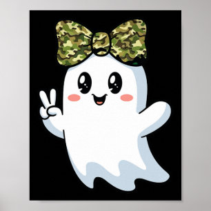 Poster Camuflagem engraçada de Halloween Camo Fantasma Ol