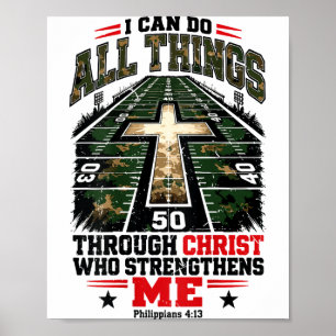 Poster Camuflagem futebol cristão filipenses 4 13 america