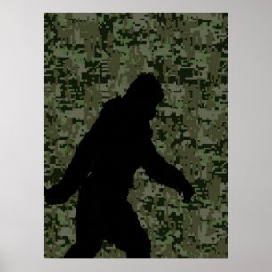 Póster Camuflagem ida preto de Digitas da floresta de