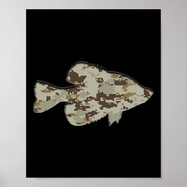 Poster Camuflagem Pan Fish Silhouette Digital Camo Crappi (Frente)