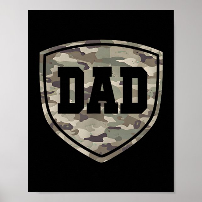 Poster Camuflagem Velho Estilo Retro Bolsinho de Pai (Frente)