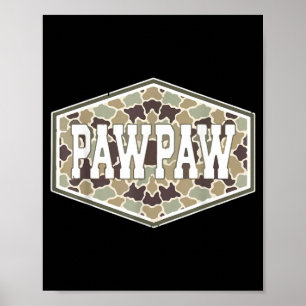 Poster Camuflagem Vintage Papai Paternidade Camo Família