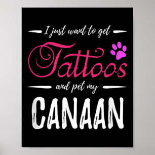Poster Canaan Dog Lover Tattoo Engraçado Cachorro Mãe Dif