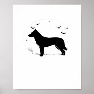 Poster Canaan Dog - Silhuette Halloween Moon Classic T-S