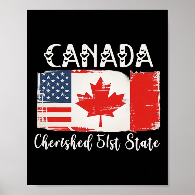 Poster Canadá 51º Estado Engraçado Trump Presidente  (Frente)