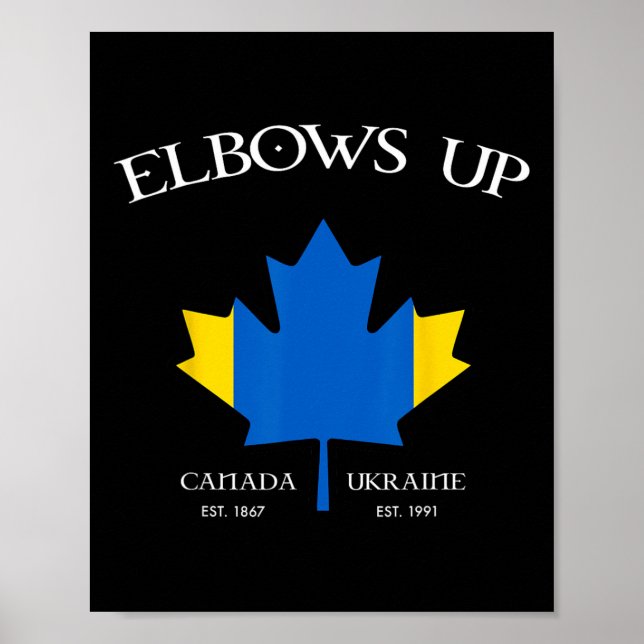 Poster Canadá Apoia a Ucrânia de Braços Dados Mapa Azul A (Frente)
