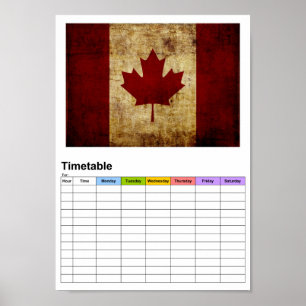 Poster Canadá/bandeira amassada/Calendário