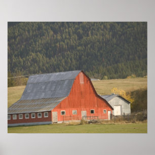 Póster CANADÁ, British Columbia, Enderby. Red Barn /