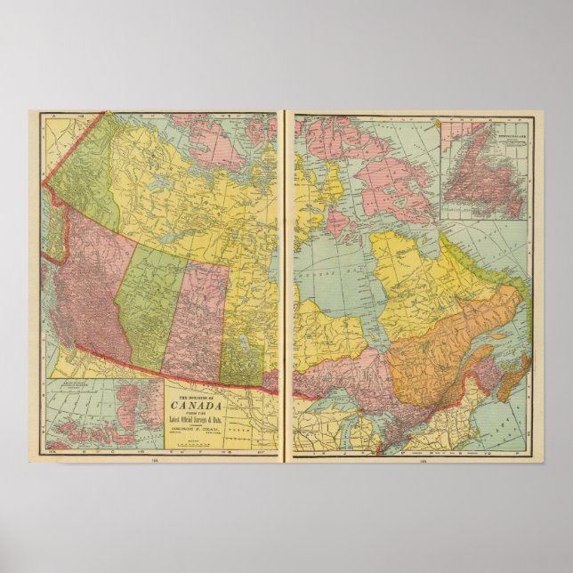 Póster Canadá com ferrovias (Frente)