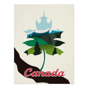 Póster Canada maple leaf white edition