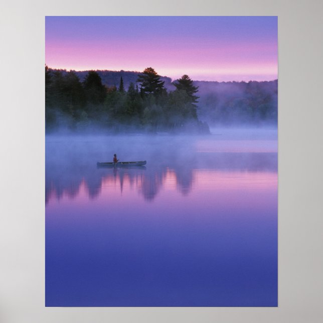 Póster Canadá, Ontário, Parque Algonguin, Canoísta (Frente)