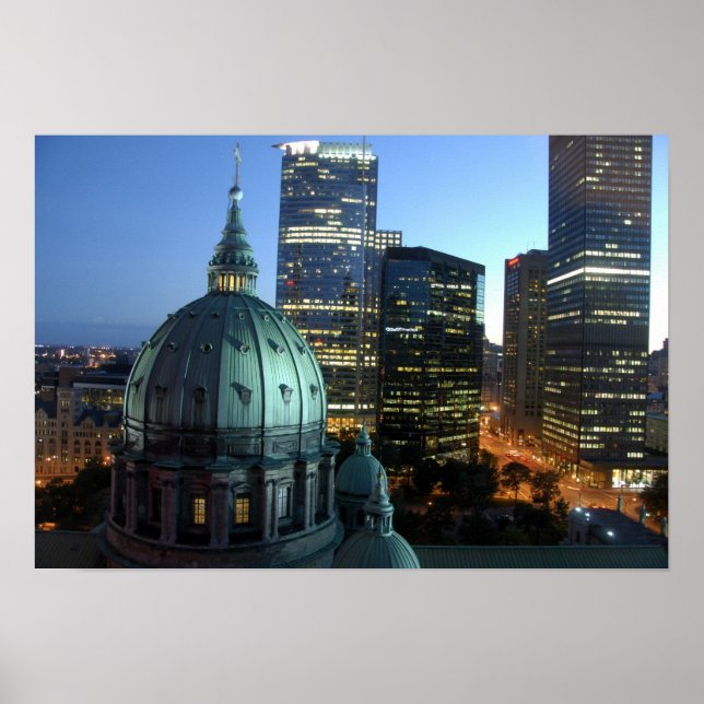 Póster Canadá, Quebec, Montreal. Centro de Montreal, (Frente)