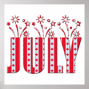 Poster Canadense Mapebook Julho Happy Canada Day