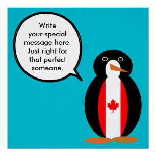 Póster Canadense Talking Ms Penguin Personalizado