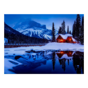 Póster Canadiano Sunset, foto da paisagem ao anoitecer,