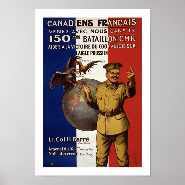 Póster Canadiens Francais (branco) (Frente)
