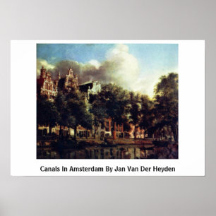 Póster Canais em Amsterdão daqui até janeiro Van Der