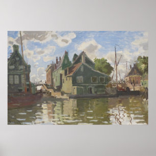Poster Canal à Zaandam Paisagem Vintage