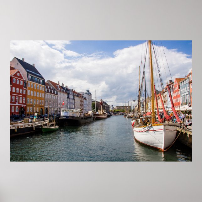 Poster Canal com Barcos | Copenhaga (Frente)