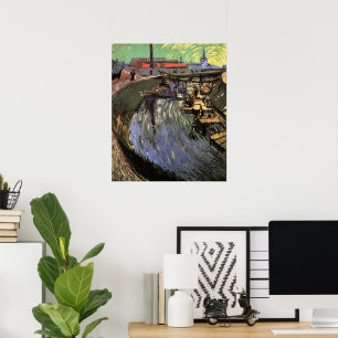 Póster Canal com Mulheres Lavando por Vincent van Gogh
