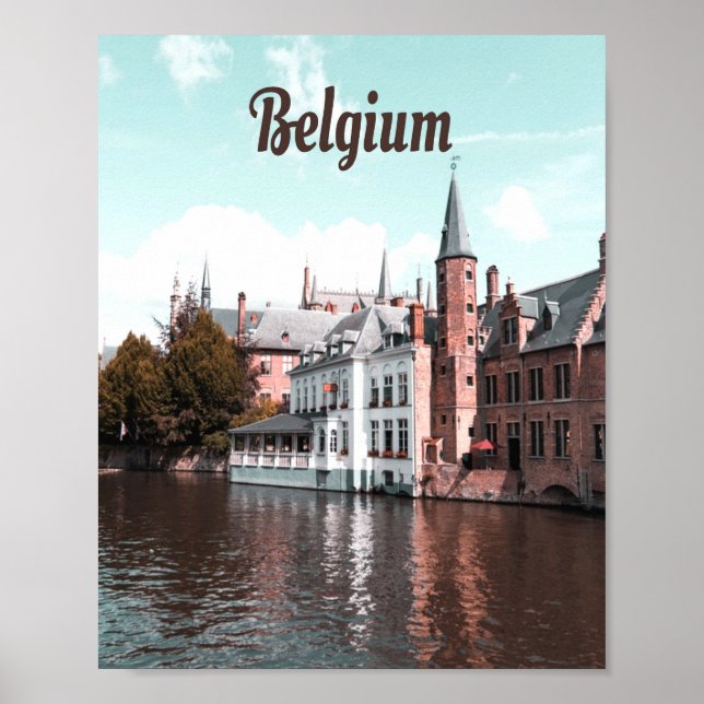 Poster Canal de Bruxelas Bélgica (Frente)