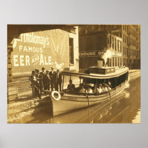 Poster Canal de Erie na rua da troca no downtonw