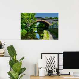 Poster Canal de Huddersfield Broad e Viaduto da Moinho Wh