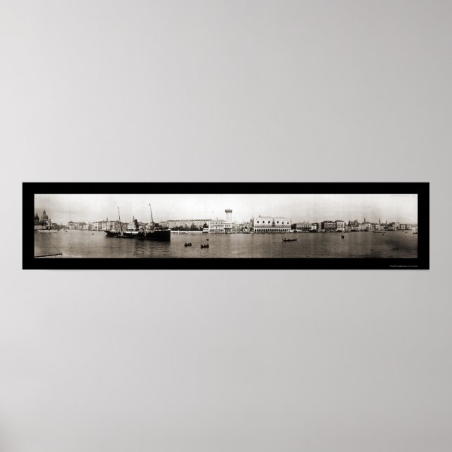 Póster Canal de Veneza Itália Foto 1909 (Frente)