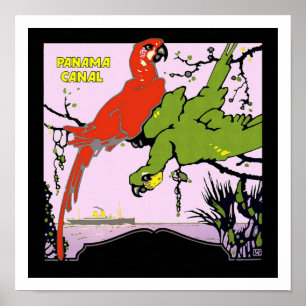 Poster Canal do Panamá - América Latina - Viagens vintage