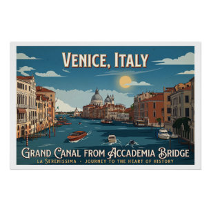 Póster Canal Grande visto da Ponte Accademia, Veneza
