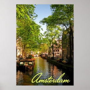 Poster Canal holandês de Europa Amsterdão