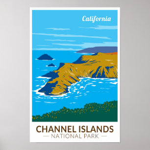 Poster Canal Islands National Park Viagem da Califórnia