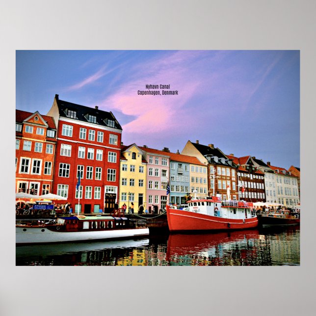 Poster Canal Nyhavn, Copenhaga, Dinamarca (Frente)