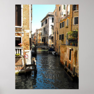 Poster Canal silencioso em Veneza, Itália