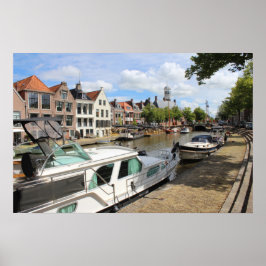 Poster Canalside View, Dokkum, Países Baixos
