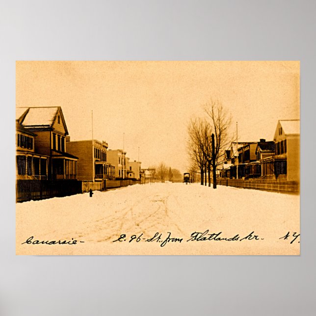 Póster Canarsie Brooklyn Nova Iorque Flatlands Ave 1910 (Frente)