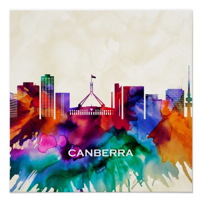 Póster Canberra Skyline (Frente)