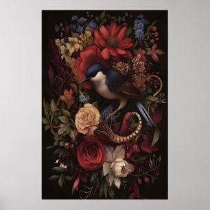 Poster Canção Botânica de Pássaros Arte de Parede de Páss