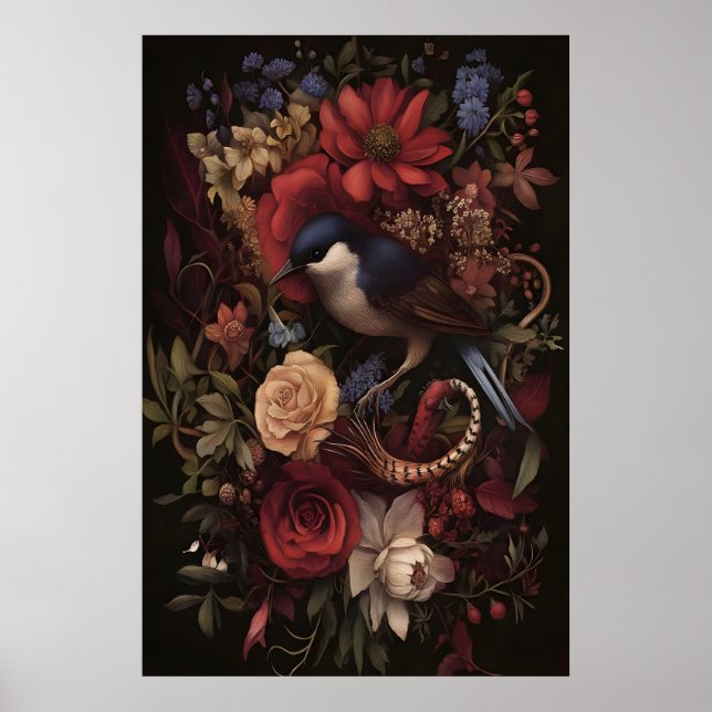 Poster Canção Botânica de Pássaros Arte de Parede de Páss (Frente)
