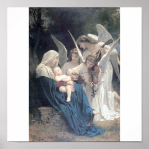 Póster Canção das belas artes de Bouguereau dos anjos
