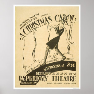 Póster Canção de natal do Natal de Dickens WPA 1938