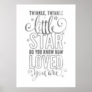 Poster CANÇÃO DE NINAR brilhe, brilhe estrelinha cinza