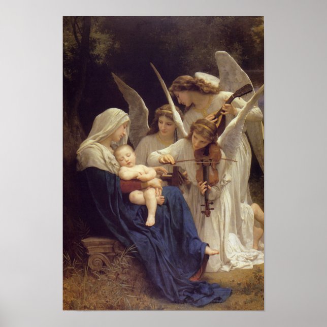 Póster "Canção dos Anjos" por Bouguereau (Frente)