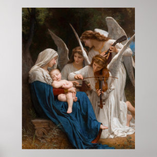 Poster Canção dos Anjos por William-Adolphe Bouguereau 