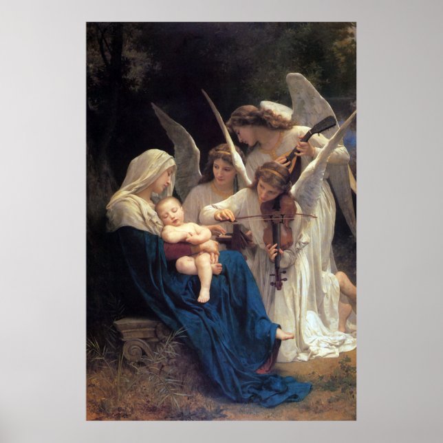 Póster Canção dos Anjos por William Adolphe Bouguereau (Frente)