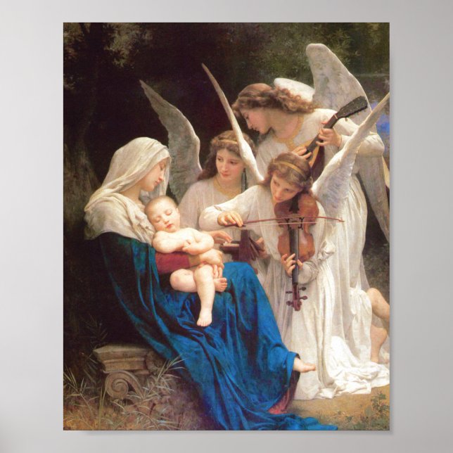 Poster Canção dos Anjos - William-Adolphe Bouguereau (Frente)
