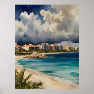 Poster Cancelar arte de aquarela