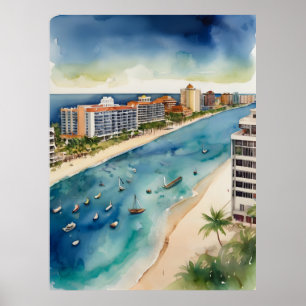 Poster Cancelar arte de aquarela